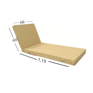 Μαξιλάρι Ξαπλώστρας Με Καραβόπανο Olefin Ανεξίτηλο Αδιάβροχο 60x188x6 Αφρολέξ 40s 58 Cream