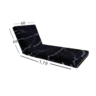 Μαξιλάρι Ξαπλώστρας Με Ύφασμα Εξωτερικού Χώρου Αδιάβροχο 60x188x6 Αφρολέξ 40S Politishome 40 Μάρμαρο