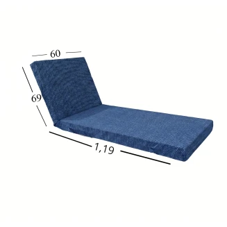 Μαξιλάρι Ξαπλώστρας Με Ύφασμα Εξωτερικού Χώρου Αδιάβροχο 60x188x6 Αφρολέξ 40S Politishome 42 Jeans