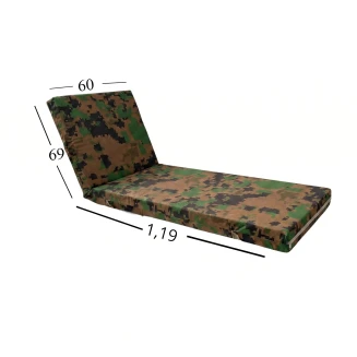 Μαξιλάρι Ξαπλώστρας Με Ύφασμα Εξωτερικού Χώρου Αδιάβροχο 60x188x6 Αφρολέξ 40S Politishome 55 Army