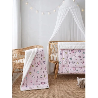 Κουβερτοπάπλωμα Κούνιας 110x140 Rythmos Happy Hearts Digital Flannel Fleece