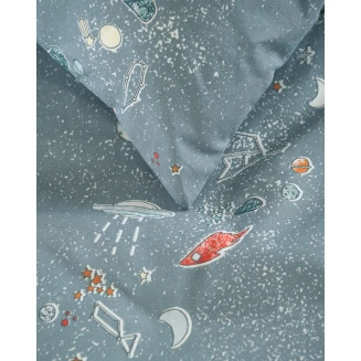 Παπλωματοθήκη Σετ Ημίδιπλη 160x250 Rythmos Symbol Universe Μπλέ
