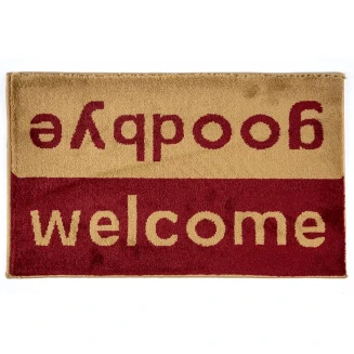 Πατάκι Εισόδου Μοκέτα  Fashion Welcome Wine Red/Beige 40x67εκ Sdim