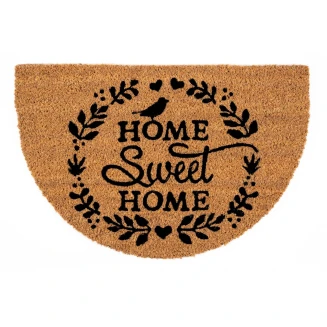 Ημικυκλικό Πατάκι Εισόδου από Κοκοφοίνικα E - Coco 003 Home Sweet Home 40x60εκ Sdim