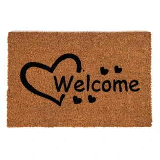 Πατάκι Εισόδου από Κοκοφοίνικα με Αντιολισθητικό Υπόστρωμα E - Coco 023 Welcome Hearts 40x60εκ Sdim