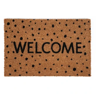 Πατάκι Εισόδου από Κοκοφοίνικα με Αντιολισθητικό Υπόστρωμα E - Coco 026 Welcome Dots 40x60εκ Sdim