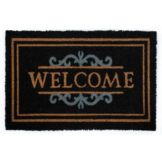 Πατάκι Εισόδου από Κοκοφοίνικα με Αντιολισθητικό Υπόστρωμα Ruco Classic Welcome 511 Black 40x70εκ Sdim