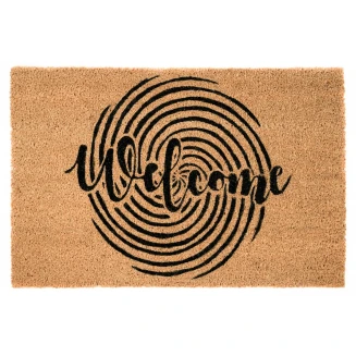 Πατάκι Εισόδου από Κοκοφοίνικα με Αντιολισθητικό Υπόστρωμα Ruco Print 628 Welcome Circle 45x75εκ Sdim
