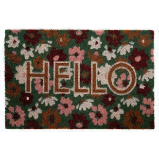 Πατάκι Εισόδου από Κοκοφοίνικα με Αντιολισθητικό Υπόστρωμα Ruco Print 640 Hello Flowers 45x75εκ Sdim