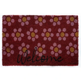 Πατάκι Εισόδου από Κοκοφοίνικα με Αντιολισθητικό Υπόστρωμα Ruco Print 642 Welcome Red 45x75εκ Sdim