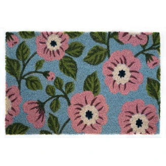 Πατάκι Εισόδου από Κοκοφοίνικα με Αντιολισθητικό Υπόστρωμα Ruco Print 646 Flowers Blue 45x75εκ Sdim