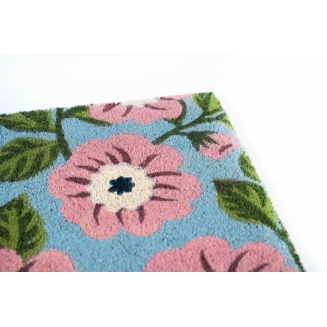 Πατάκι Εισόδου από Κοκοφοίνικα με Αντιολισθητικό Υπόστρωμα Ruco Print 646 Flowers Blue 45x75εκ Sdim