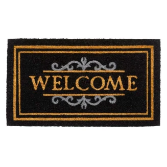 Πατάκι Εισόδου από Κοκοφοίνικα με Αντιολισθητικό Υπόστρωμα Ruco Classic Welcome 511 Black 40x70εκ Sdim