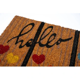 Πατάκι Εισόδου από Κοκοφοίνικα με Αντιολισθητικό Υπόστρωμα Ruco Style 007 Hello Hearts 45x75εκ Sdim