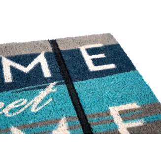 Πατάκι Εισόδου από Κοκοφοίνικα με Αντιολισθητικό Υπόστρωμα Ruco Style 008 Home Sweet Home Blue 45x75εκ Sdim