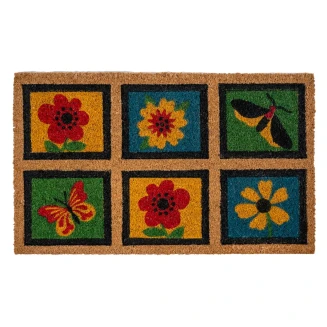 Πατάκι Εισόδου από Κοκοφοίνικα με Αντιολισθητικό Υπόστρωμα Ruco Style 010 Six Squares 45x75εκ Sdim