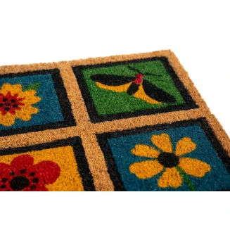 Πατάκι Εισόδου από Κοκοφοίνικα με Αντιολισθητικό Υπόστρωμα Ruco Style 010 Six Squares 45x75εκ Sdim