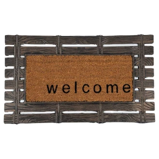 Πατάκι Εισόδου από Κοκοφοίνικα  και Καουτσούκ με Αντιολισθητικό Υπόστρωμα Barracuda 002 Welcome 45x75εκ Sdim
