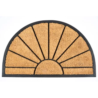 Ημικυκλικό Πατάκι Εισόδου από Κοκοφοίνικα  και Καουτσούκ με Αντιολισθητικό Υπόστρωμα Bombay 077 Sun Halfround 45x75εκ Sdim