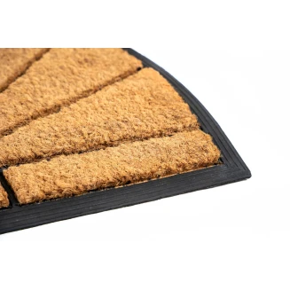 Ημικυκλικό Πατάκι Εισόδου από Κοκοφοίνικα  και Καουτσούκ με Αντιολισθητικό Υπόστρωμα Bombay 077 Sun Halfround 45x75εκ Sdim