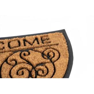 Ημικυκλικό Πατάκι Εισόδου από Κοκοφοίνικα  και Καουτσούκ με Αντιολισθητικό Υπόστρωμα Bombay 089 Welcome HR 45x75εκ Sdim