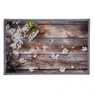 Πατάκι Εισόδου Μοκέτα με Αντιολισθητικό Υπόστρωμα Impression 160 Flowers On Wood 40x60εκ Πάχους 5mm Sdim