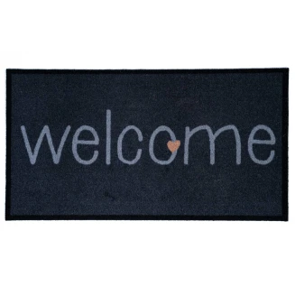 Πατάκι Εισόδου Μοκέτα με Αντιολισθητικό Υπόστρωμα Impression 607 Welcome Heart Anthra 40x70εκ Πάχους 5mm Sdim