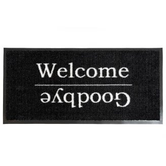 Πατάκι Εισόδου Μοκέτα με Αντιολισθητικό Υπόστρωμα Emotion-xs 737 Welcome Goodbye Black 40x80εκ Πάχους 8mm Sdim