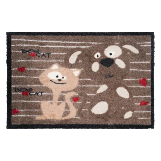 Πατάκι Εισόδου Μοκέτα με Αντιολισθητικό Υπόστρωμα Ambiance 977 Dog & Cat Γκρι 40x60εκ Πάχους 8mm Sdim