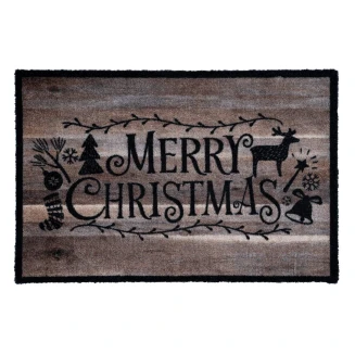 Πατάκι Εισόδου Μοκέτα με Αντιολισθητικό Υπόστρωμα Ambiance 002 Merry Christmas 50x75εκ Πάχους 8mm Sdim