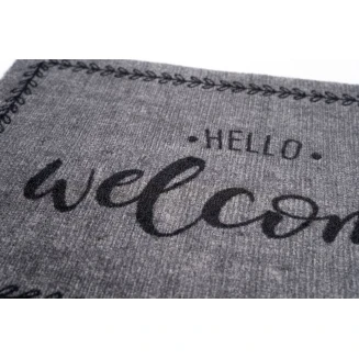 Πατάκι Εισόδου Μοκέτα με Αντιολισθητικό Υπόστρωμα Ambiance 295 Hello Welcome Γκρί 50x75εκ Πάχους 8mm Sdim