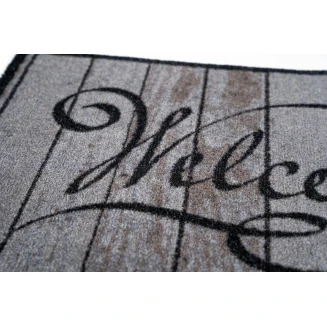 Πατάκι Εισόδου Μοκέτα με Αντιολισθητικό Υπόστρωμα Ambiance 315 Welcome Wood Classic Γκρι-Μαύρο 50x75εκ Πάχους 8mm Sdim