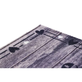 Sdim Πατάκι Εισόδου Μοκέτα με Αντιολισθητικό Υπόστρωμα Ambiance 805 Welcome Wood Hearts 50x75εκ. Πάχους 8mm