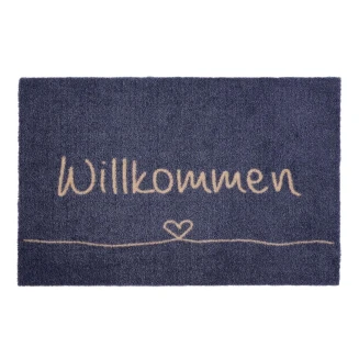 Sdim Πατάκι Εισόδου Μοκέτα με Αντιολισθητικό Υπόστρωμα Ambiance 814 Willkommen Herz Grau 50x75εκ. Πάχους 8mm