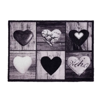 Sdim Πατάκι Εισόδου Μοκέτα με Αντιολισθητικό Υπόστρωμα Ambiance 885 Hearts Grey 50x75εκ. Πάχους 8mm