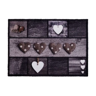 Sdim Πατάκι Εισόδου Μοκέτα με Αντιολισθητικό Υπόστρωμα Ambiance 890 4 Hearts 50x75εκ. Πάχους 8mm