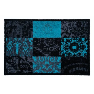 Πατάκι Εισόδου Μοκέτα με Αντιολισθητικό Υπόστρωμα Ambiance 913 Patchwork Turquoise 50x75εκ Πάχους 8mm Sdim