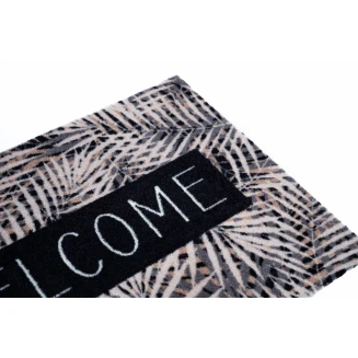 Πατάκι Εισόδου Μοκέτα με Αντιολισθητικό Υπόστρωμα Ambiance 966 Leaves Welcome Beige 50x75εκ Πάχους 8mm Sdim