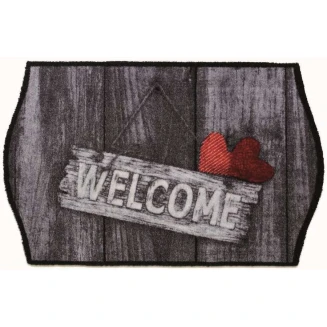 Πατάκι Εισόδου Μοκέτα με Αντιολισθητικό Υπόστρωμα Elegance 110 S1 Welcome Hearts Γκρι-Κόκκινο 50x75εκ Πάχους 8mm Sdim