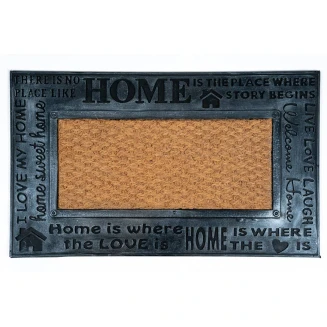 Πατάκι Εισόδου από Κοκοφοίνικα  και Καουτσούκ με Αντιολισθητικό Υπόστρωμα Kerala 002 Metallic 45x75εκ Sdim