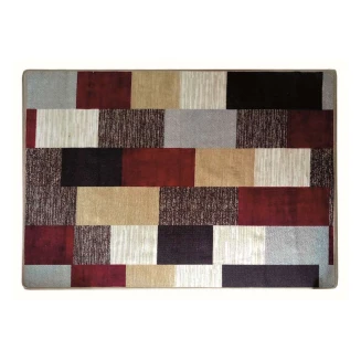 Μοκέτα Με Αντιολισθητικό Υπόστρωμα 200x300 Sdim Cubes 001 Κόκκινο-Καφέ