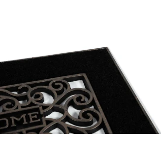 Πατάκι Εισόδου από Κοκοφοίνικα  και Καουτσούκ με Αντιολισθητικό Υπόστρωμα Mathara 001 Welcome Black 45x75εκ Sdim