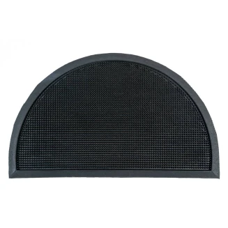 Ημικυκλικό Αντιολισθητικό Πατάκι Εισόδου από Καουτσούκ Finger Tip Black HR 45x75εκ Sdim