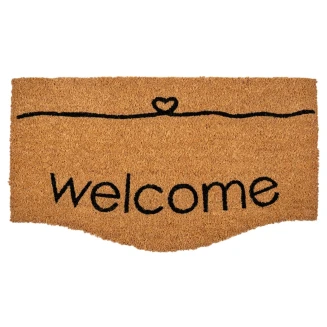 Ημικυκλικό Πατάκι Εισόδου από Κοκοφοίνικα με Αντιολισθητικό Υπόστρωμα Trend Curve 807 Welcome Heart 40x70εκ Sdim