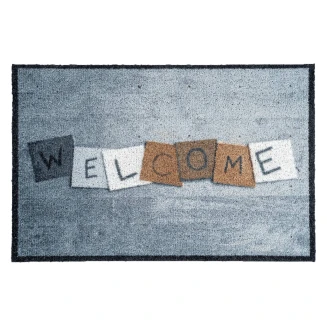 Πατάκι Εισόδου Μοκέτα με Αντιολισθητικό Υπόστρωμα Optima 003 Concrete Welcome 50x75εκ Πάχους 7mm Sdim