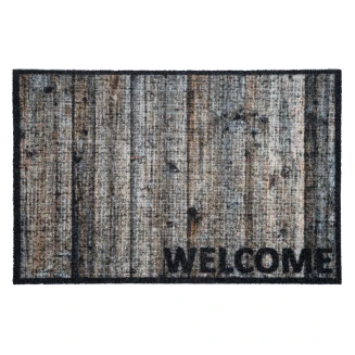 Πατάκι Εισόδου Μοκέτα με Αντιολισθητικό Υπόστρωμα Optima 004 Wood Welcome 50x75εκ Πάχους 7mm Sdim