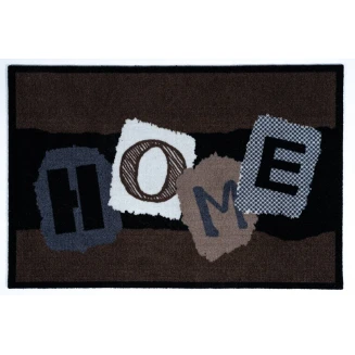 Πατάκι Εισόδου Μοκέτα με Αντιολισθητικό Υπόστρωμα Mondial 009 Home Papercut Μαύρο-Καφέ 50x75εκ Πάχους 8mm Sdim