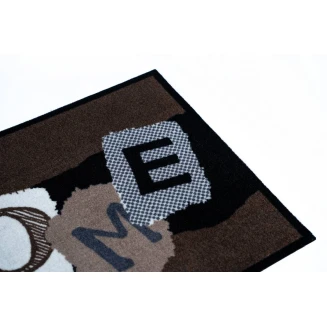 Πατάκι Εισόδου Μοκέτα με Αντιολισθητικό Υπόστρωμα Mondial 009 Home Papercut Μαύρο-Καφέ 50x75εκ Πάχους 8mm Sdim