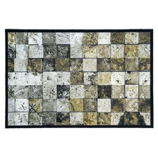 Πατάκι Εισόδου Μοκέτα με Αντιολισθητικό Υπόστρωμα Mondial 043 Tiles Πράσινο 50x75εκ Πάχους 8mm Sdim