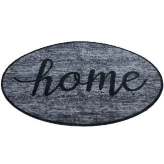 Οβάλ Πατάκι Εισόδου Μοκέτα με Αντιολισθητικό Υπόστρωμα Prestige Shape 005 Home Gray Μαύρο / Γκρι 50x75εκ Sdim